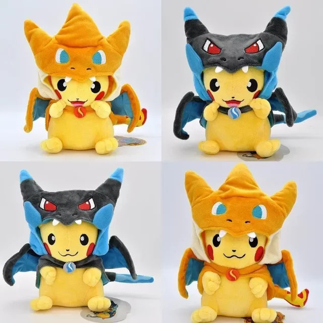 Potdemiel Pokémon Plüschtier, Mega Bright Glurak XY Pikachu, 22cm, Bunt / Mehrfarbig - Bild 1