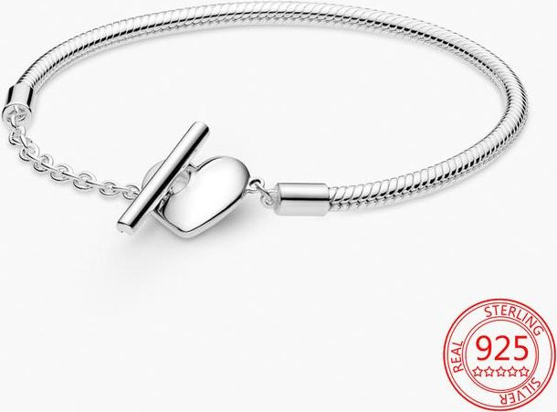 Wucifang Jewelry Armband 925 Sterling Silber, Unendlich Geknotetes Herz, 16cm, Damen - Bild 1