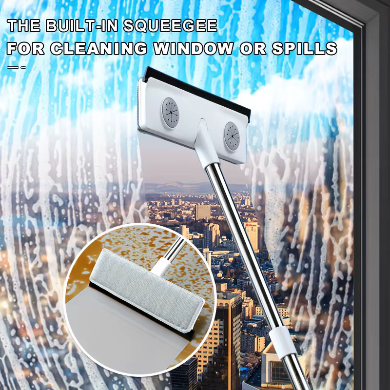 UNTIOR Rotierender Staubmopp mit Wischpad in Weiß, statisch und multifunktional für Hartholz-Verbundböden - Bild 3