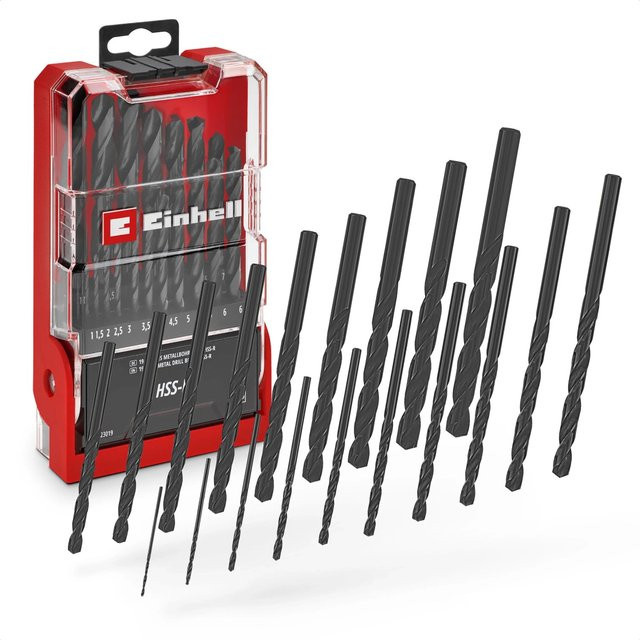 Einhell Metallbohrer-Set HSS-R 19-teilig in Silber und Schwarz mit Durchmesser 1 mm bis 10 mm - Bild 1