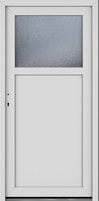 Roro Nebeneingangstür OKE 1154 aus Kunststoff und Aluminium mit Glaseinsatz, Weiß, B: 88 cm, H: 198 cm, DIN L - Bild 1