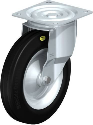 Blickle Lenkrolle L-RD 282R in Schwarz mit verzinktem Stahl und Kunststoff, Rad-Durchmesser: 28 cm, Tragfähigkeit: 600 kg - Bild 1