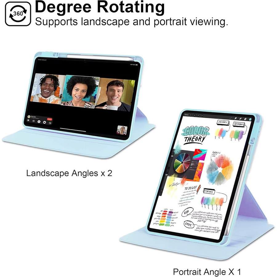 Transparente 360 Grad drehbare Acryl-Hülle für Xiaomi Mi Pad 6/7/8 Pro und Redmi Pad 2/SE mit Stifthalter und Smart-Standfunktion in Schwarz - Bild 2