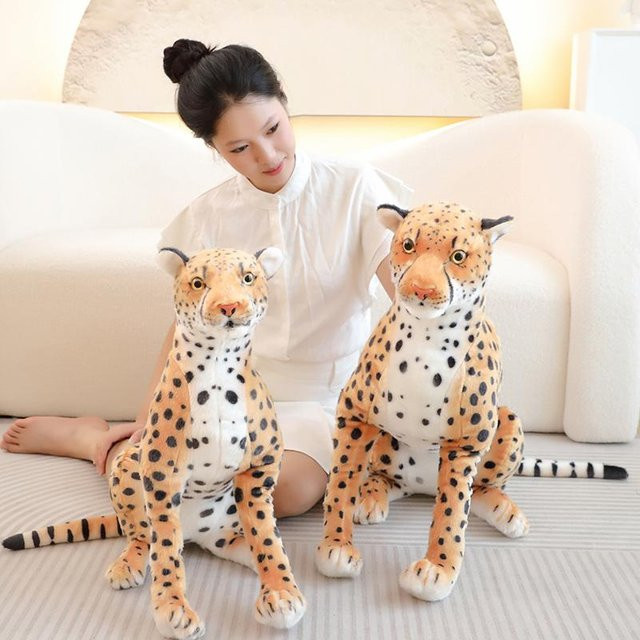 Simulation Sitzender Gepard Plüschtier, Plüsch gefülltes Wildtier Puppe, 56cm - Bild 1
