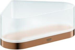 Grohe Eck-Glasablage Selection aus transparentem Glas in Warm Sunset gebürstet mit Halterung - Bild 1