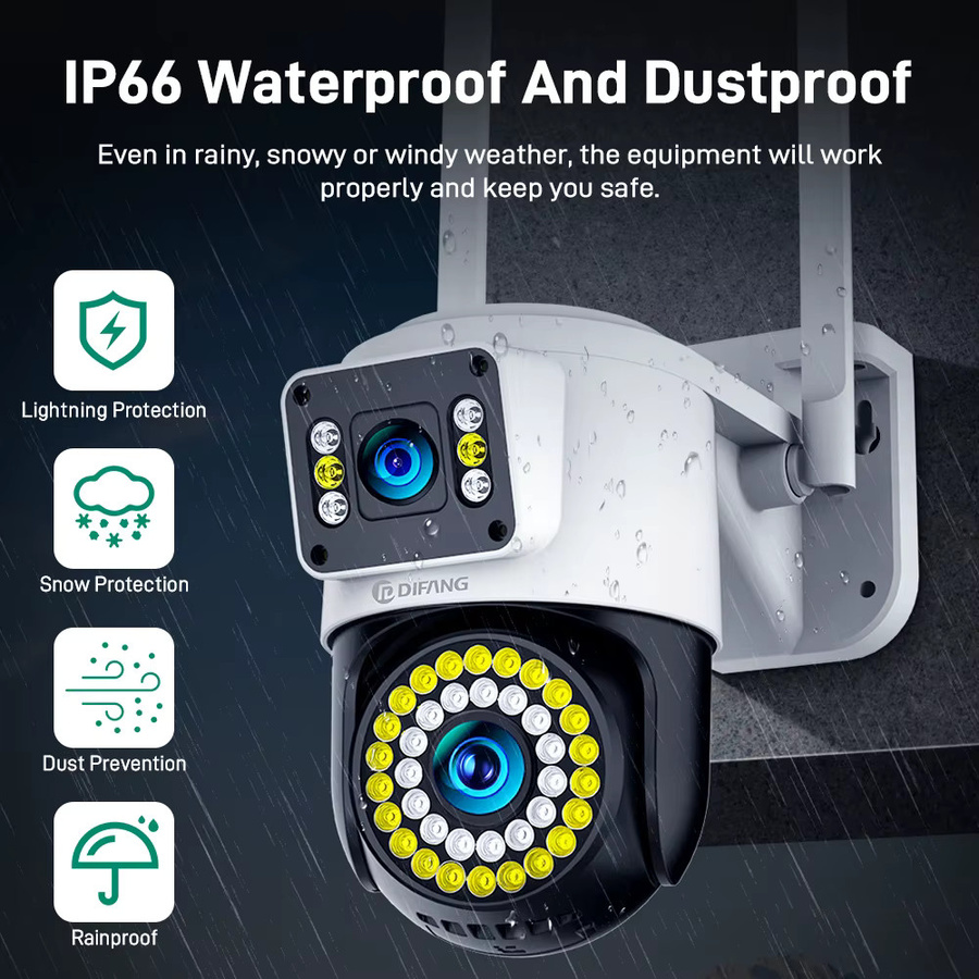 Yoosee 4K 8MP Dual Lens Outdoor Überwachungskamera mit Auto Tracking und Dual Screen Display, WiFi CCTV Sicherheitssystem, Weiß - Bild 3