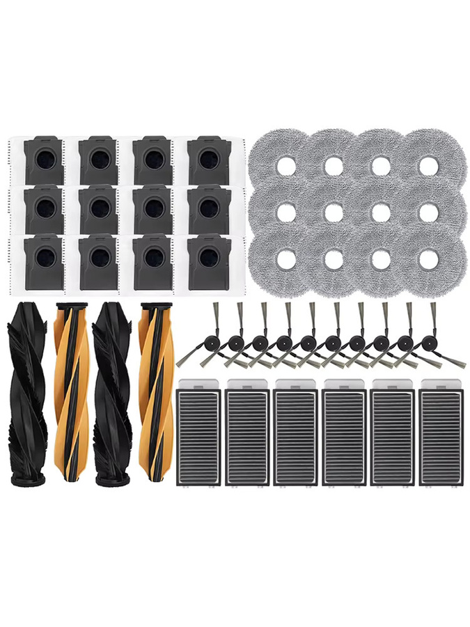 Dreame L40s Ultra und L40s Pro Ultra Ersatzteil-Set mit Hauptbürste, Seitenbürste, HEPA-Filter, Wischmopp und Staubbeuteln - Bild 3