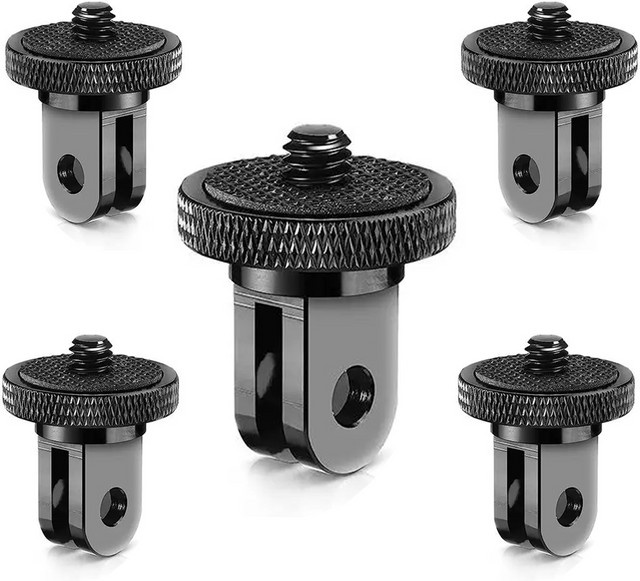 1/4 Zoll Schrauben-Konverter Adapter für Action Kameras wie GoPro, Insta360 und DJI Mini, Farbe: Schwarz - Bild 1