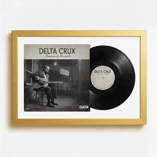 K-Möbel Schallplatten Rahmen Gold mit weißem Passepartout für Vinyl und Cover, B: 40 cm, H: 60 cm - Bild 1