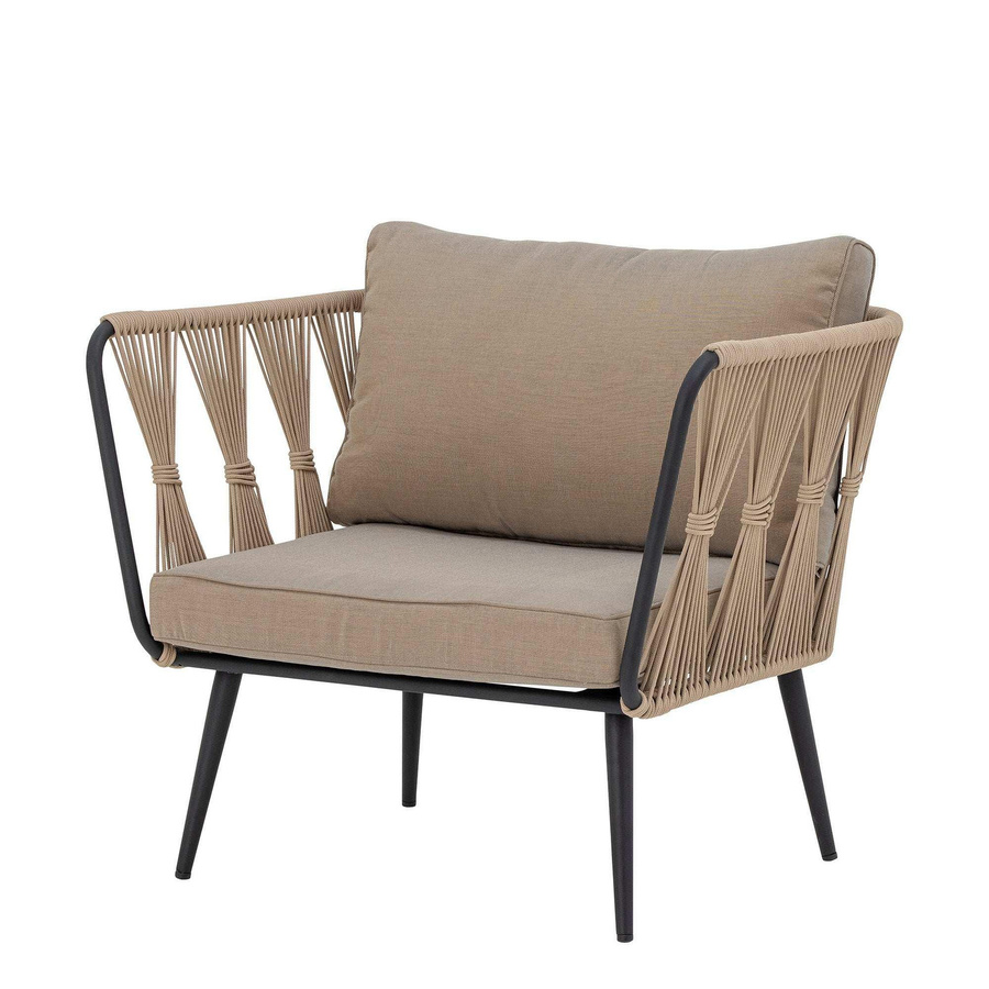 Bloomingville Lounge Chair Pavone aus Metall in Braun mit Polsterung und Armlehnen - Bild 1