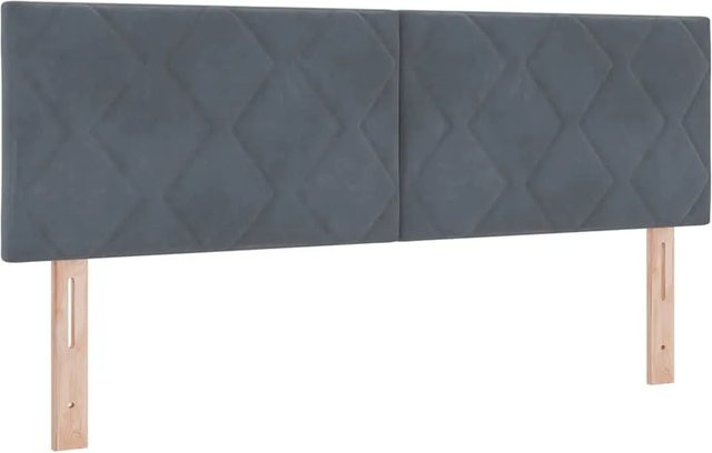 vidaXL LED Kopfteil aus Samt in Dunkelgrau mit LED-Streifenleuchten Breite: 160 cm - Bild 1