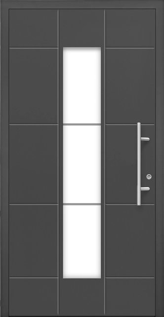Splendoor Moderno Premium Sicherheits-Haustür aus Aluminium mit Glaseinsatz, Farbe: Anthrazit, RC3, B/H: 110 x 210 cm, DIN Rechts - Bild 1