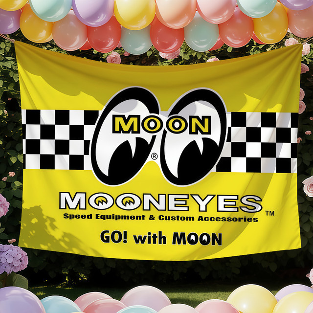 Warner Bros. Dekoflagge mit Moon-Eyes-Aufdruck für Party und Wandkunst, B/H: 40 x 60 cm - Bild 1