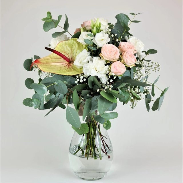 Blumenstrauß Vintage Flavour mit Eukalyptus, Rosen, Eustoma, multicolour - Bild 1