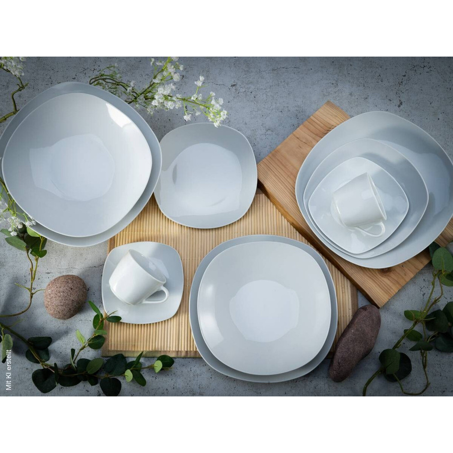 CreaTable Kombiservice Square aus weißem Porzellan, 30-teilig - Bild 2
