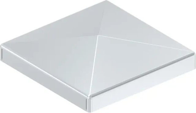 FeNau Pfostenkappe aus Stahl, galvanisch verzinkt, Farbe Silber, für Rohr 50 x 50 mm - Bild 1