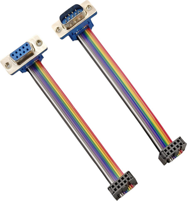 D-Sub DB9 9-poliger Stecker auf FC-10P IDC-Buchse mit 2,54 mm 10-poligem Mehrfarben-Flachbandkabel - Bild 1