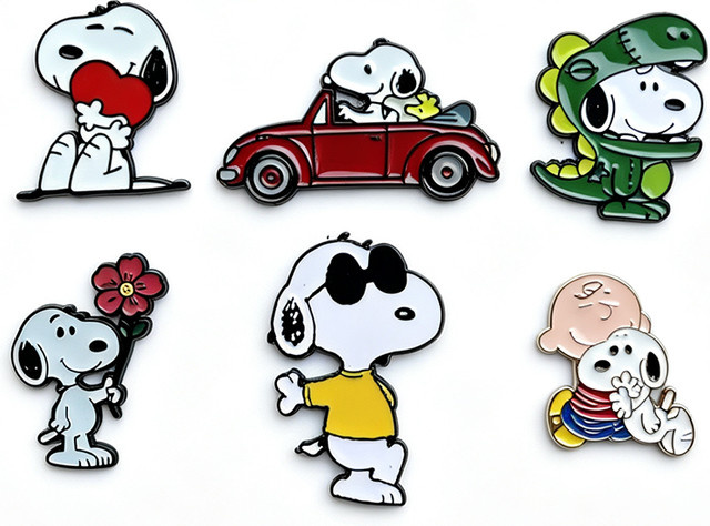 Bandai Broschen-Set Snoopy, Emaille-Pins, Kinder, Bunt - Bild 1