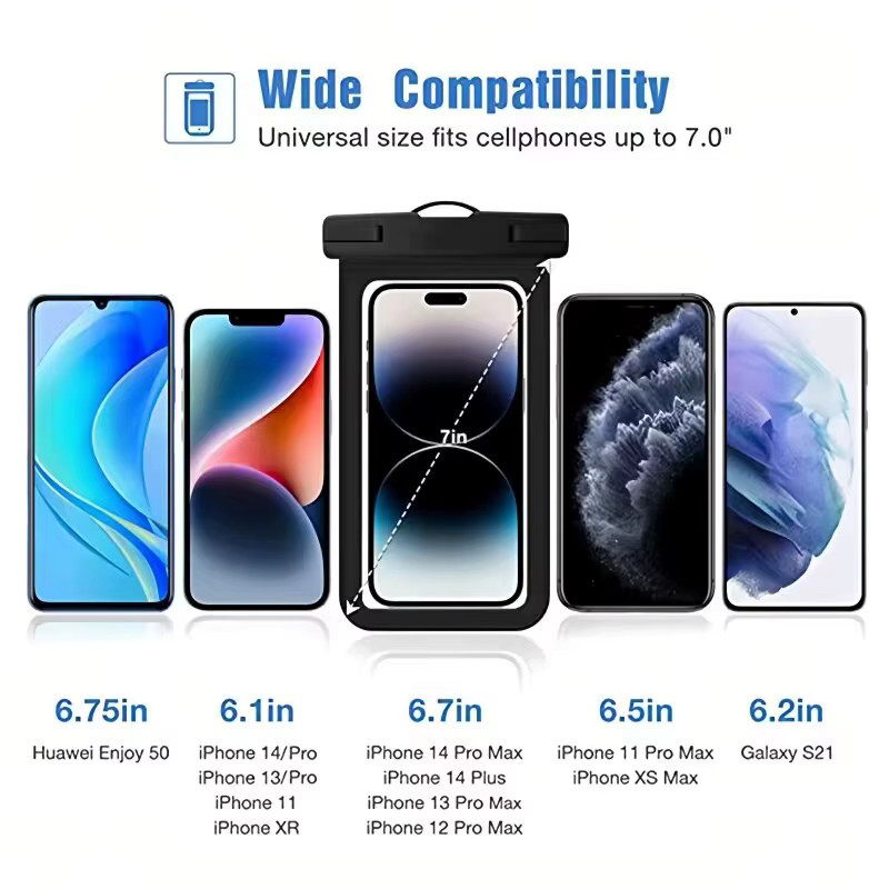 QUERPXAF Wasserdichte Handyhülle IPX8 Outdoor Telefon Abdeckung in Schwarz für iPhone und Samsung - Bild 4