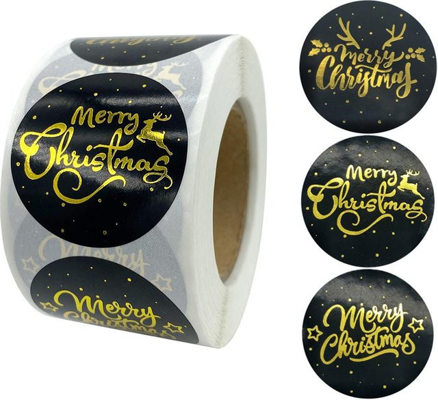 CosyHome Weihnachtsaufkleber Rund in Grau, 500 Stück pro Rolle, Durchmesser: 3,8 cm - Bild 1