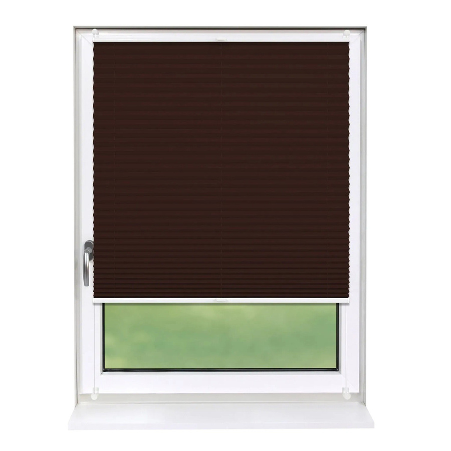 Deco-Raum Plissee Basic Klemmfix Dunkelbraun Blickdicht B: 75 cm, H: 210 cm - Bild 2