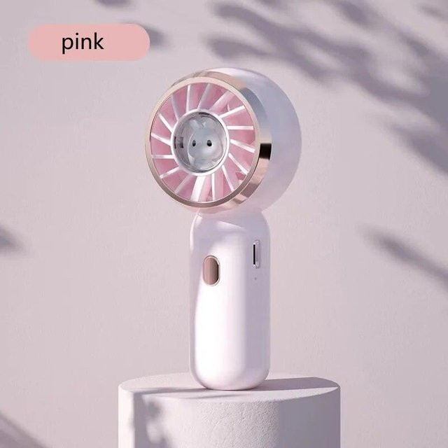 Tragbarer Mini-Ventilator NATAWA in Rosa mit 3 Geschwindigkeiten und USB-Wiederaufladung - Bild 1