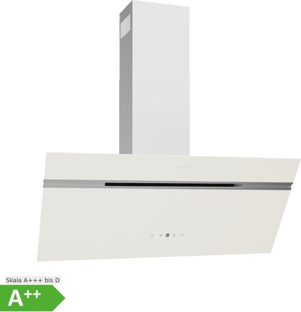 Klarstein Dunstabzugshaube Alina in Weiß, Breite: 90 cm, 690 m³/h, Energieeffizienzklasse A++, Wandmontage mit Glasoberfläche