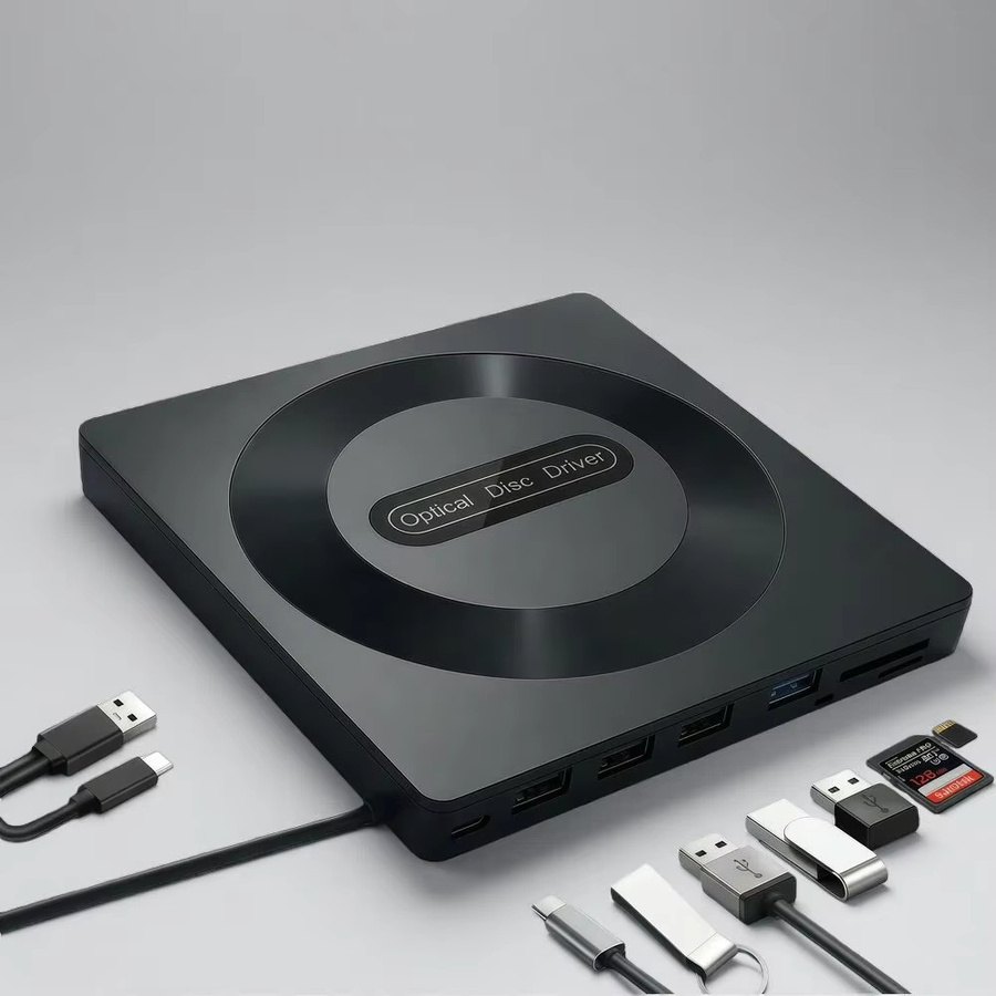 MayAug Externes USB-C CD DVD RW Optisches Laufwerk in Schwarz für Laptop und Notebook - Bild 1