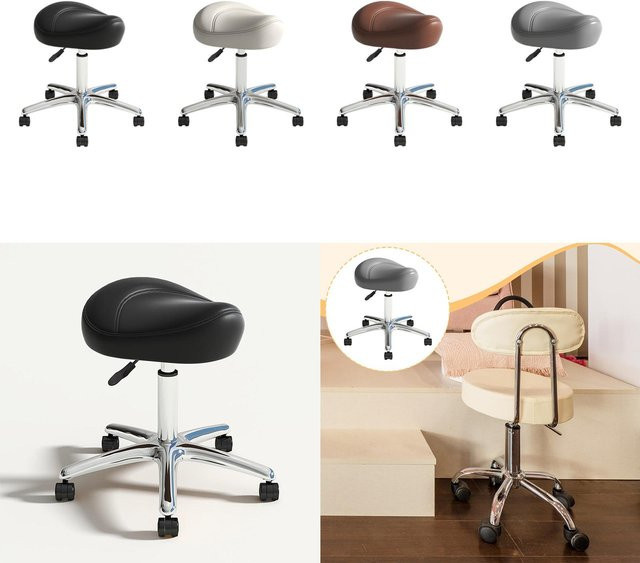 Ergonomischer Sattelhocker von homyl in Braun mit Rollen und Höhenverstellung für Massage, Salon oder Zuhause - Bild 1
