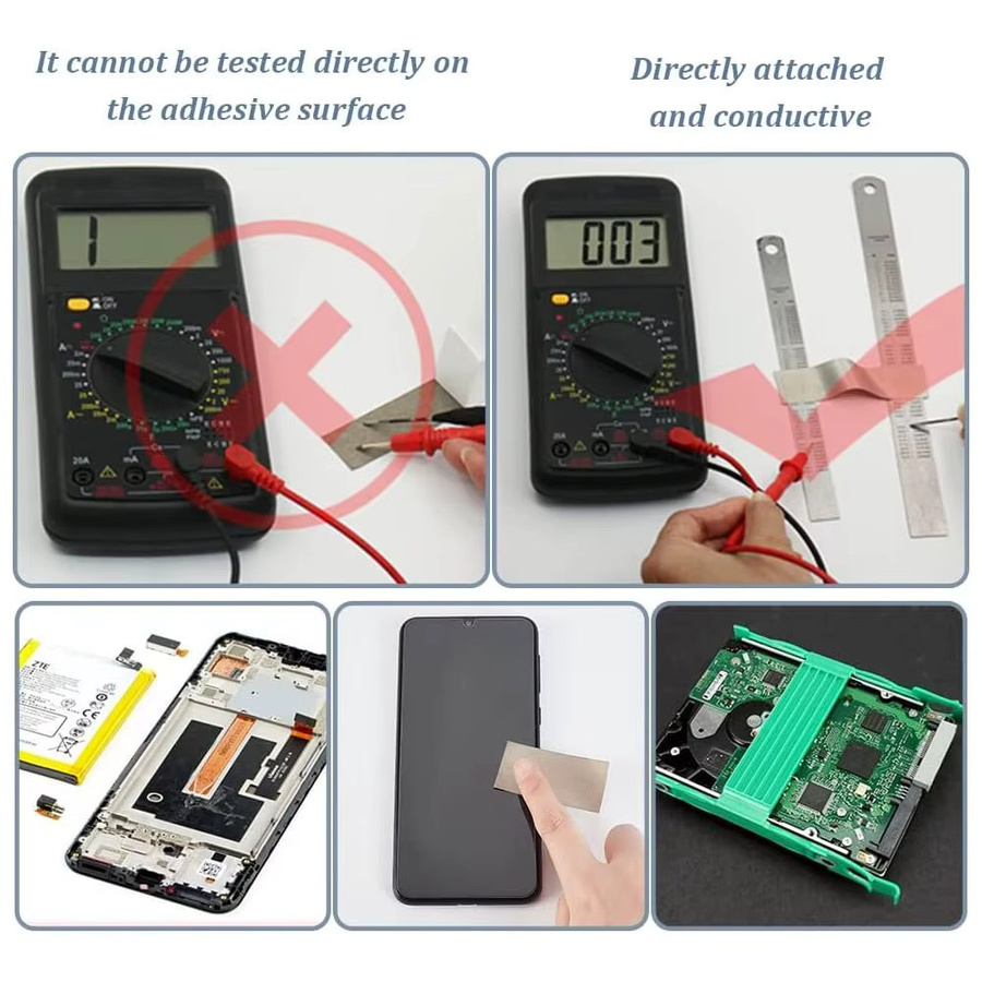 APORNI Silber leitfähiges Gewebeband zur einseitigen elektromagnetischen Abschirmung für Laptop und LCD - Bild 3