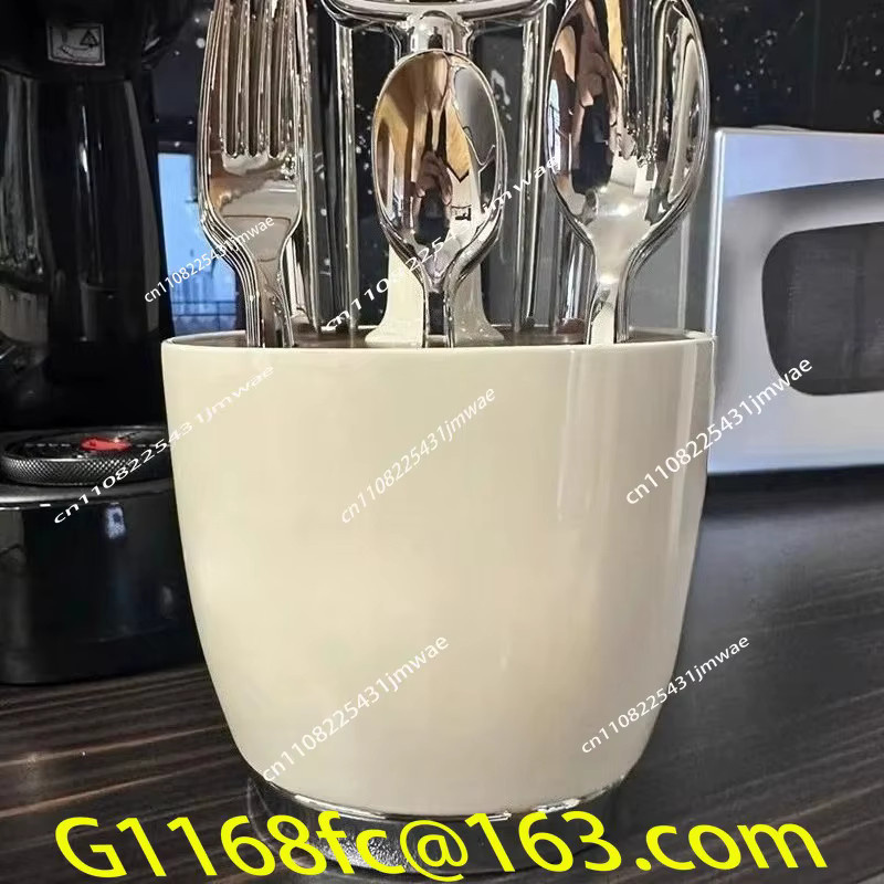 Smeg Besteckhalter aus Edelstahl in Creme im Retro-Design für Messer, Gabeln und Löffel - Bild 2