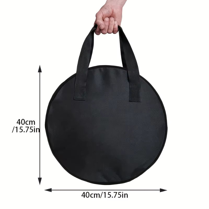 Wasserdichte Auto-Ladekabel-Tasche aus Oxford-Gewebe in Schwarz-Grün als runder Organizer für Elektrofahrzeug-Werkzeuge - Bild 3