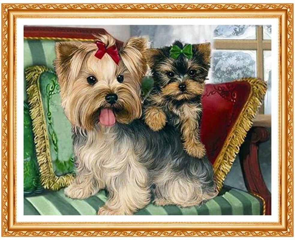 FIYO Diamond Painting Set Hund Tierprint, Mehrfarbig, B/H: 30 x 20 cm - Bild 1