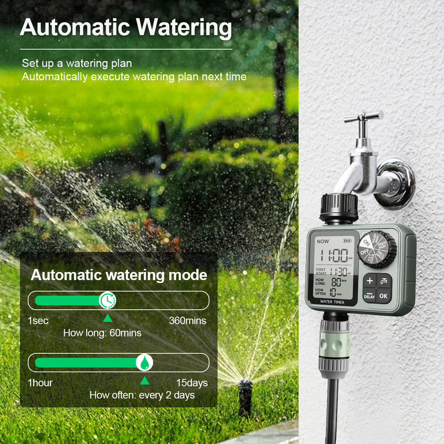 ESHICO HCT-M22 Automatischer digitaler Bewässerungscomputer für die Gartenbewässerung im Außenbereich, H x B x T: 6,2 x 12,6 x 5,9 cm - Bild 4