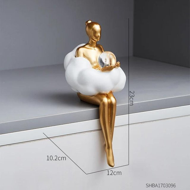 Bestbags Moderne Abstrakte Skulpturen und Statuetten in Gold und Schwarz für die Tischdekoration - Bild 1