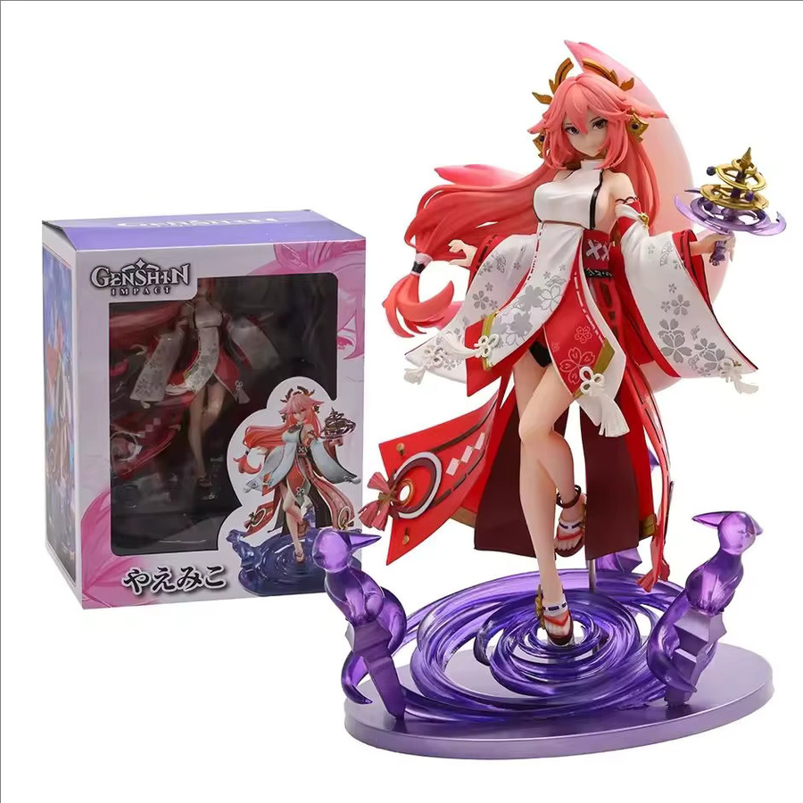 Boneka Brinquedos Genshin Yae Miko Sammelfigur Patung, Einzelfigur, Fantasy, Kunststoff, Bunt / Mehrfarbig - Bild 2