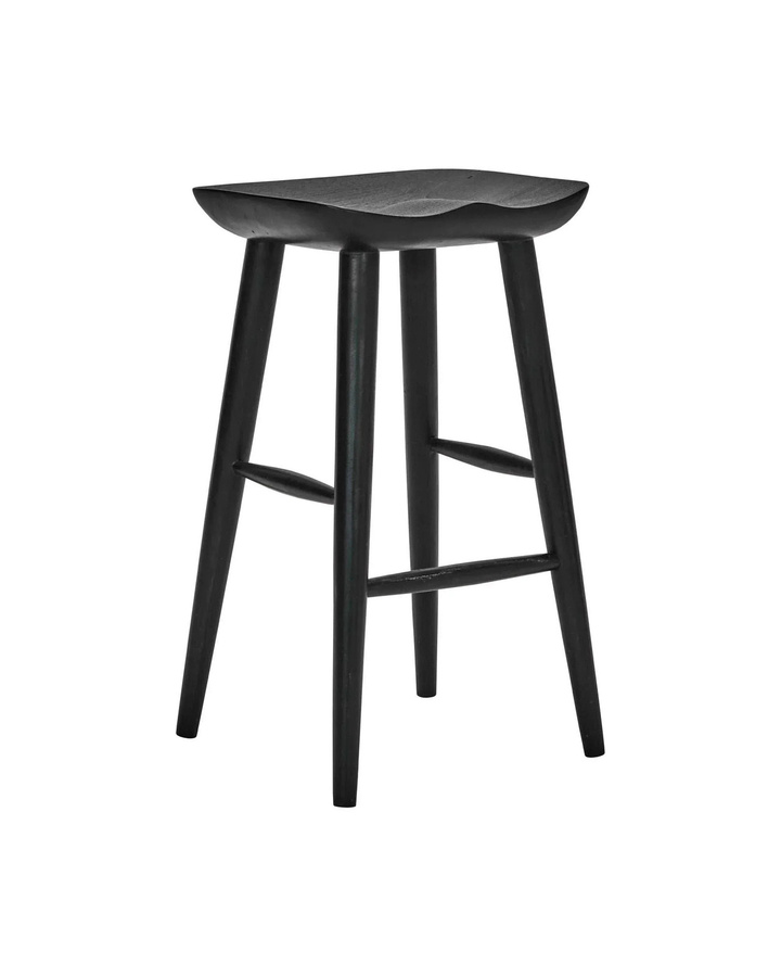 House Doctor Barhocker aus Mangoholz in Schwarz, Höhe: 66 cm - Bild 1