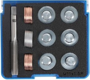 BGS Reparatursatz für Öl-Ablass-Gewinde M11 x 1,5 mm in Silber aus Stahl - Bild 1