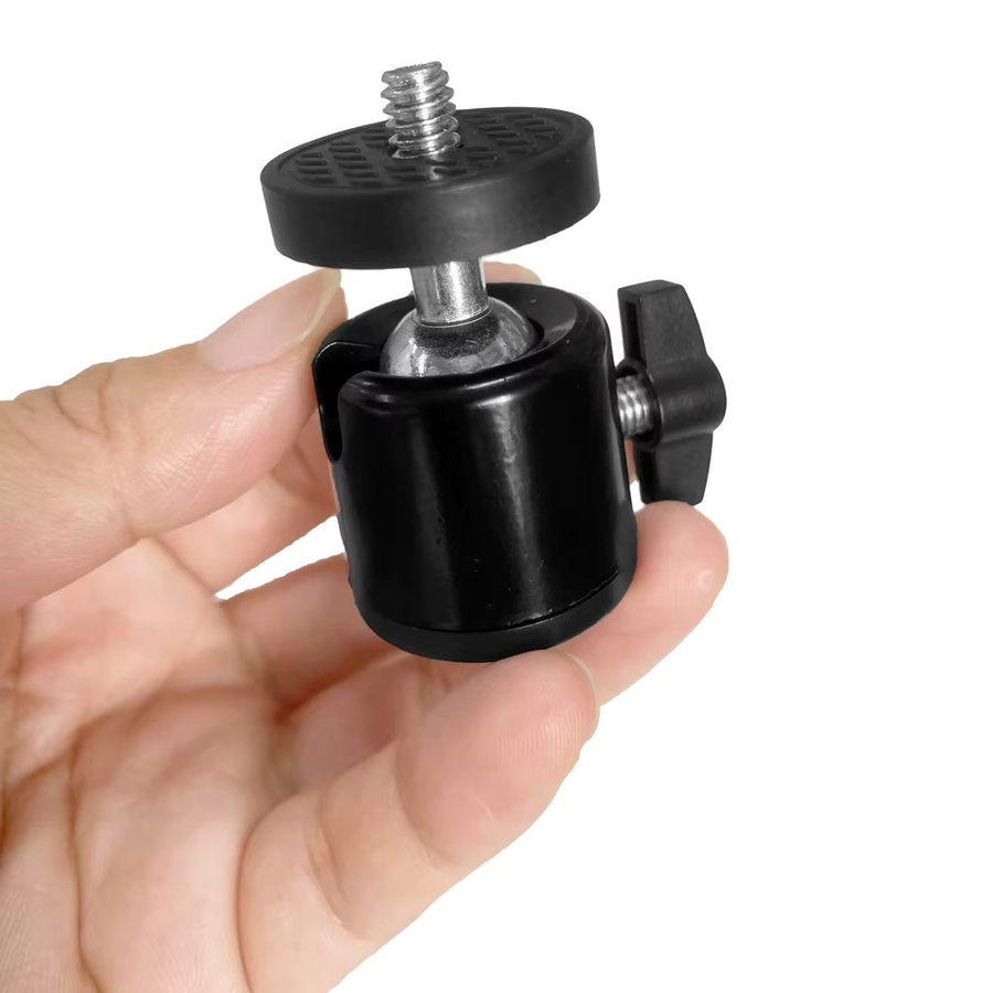 EXSKOF Mini-Kugelkopf aus Aluminiumlegierung mit 360 Grad Drehung und 1/4 Zoll Schraube in Schwarz für DSLR-Kameras, Stative und Handyhalterungen - Bild 4