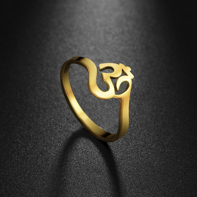 LIKGREAT Ring, Edelstahl, Gold, Unisex - Bild 1