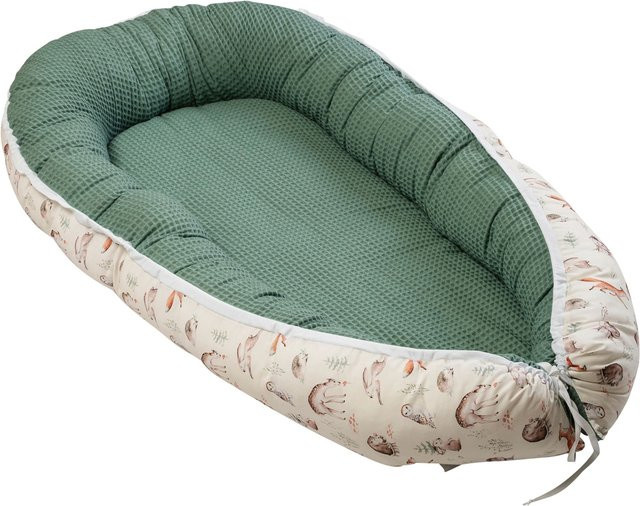 Ullenboom Kuschelnest Waffelpiqué für Babys in Grün und Multicolour, B/H: 55 x 95 cm - Bild 1