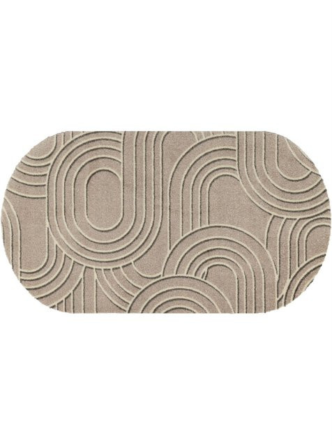 wash+dry by Kleen-Tex Fußmatte oval in Beige mit rutschhemmender Unterseite aus Gummi und Polyamid-Oberfläche - Bild 1