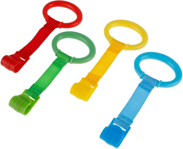 vvocci 4er-Set Babybett-Ziehringe als ergonomische Lauflernhilfe und Aufstehhilfe in Multicolor - Bild 1