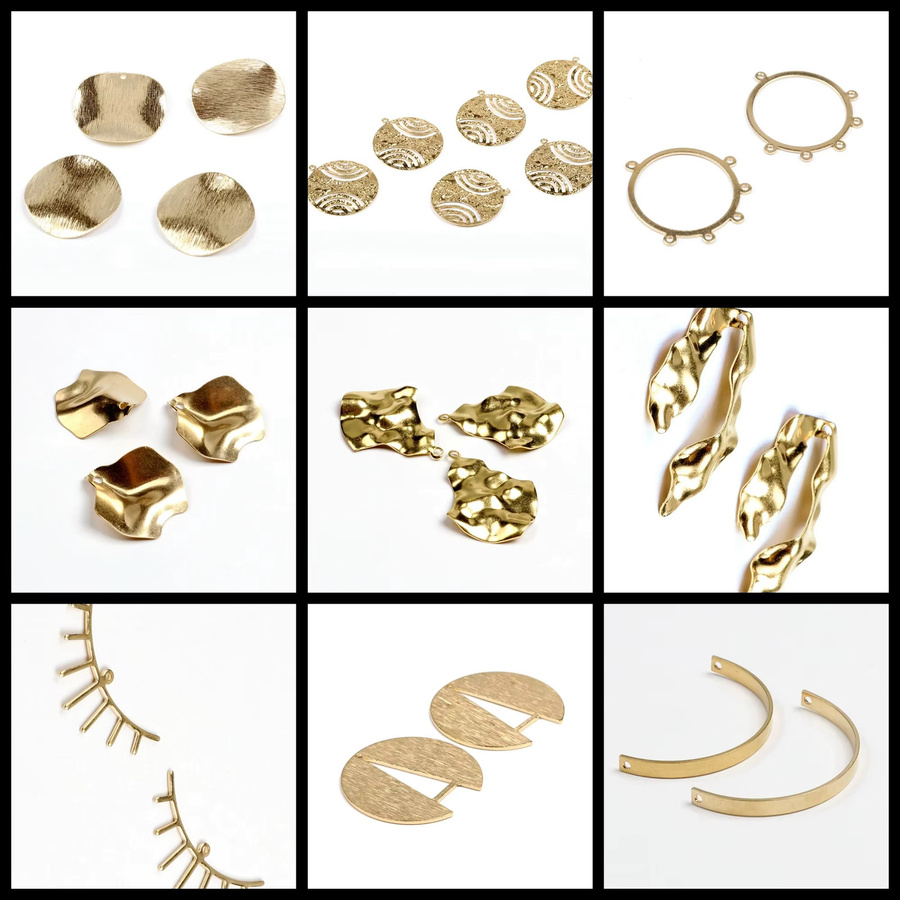 XINER Charms, Geometrie-Anhänger, Messing, Roh gehämmerte - Bild 1