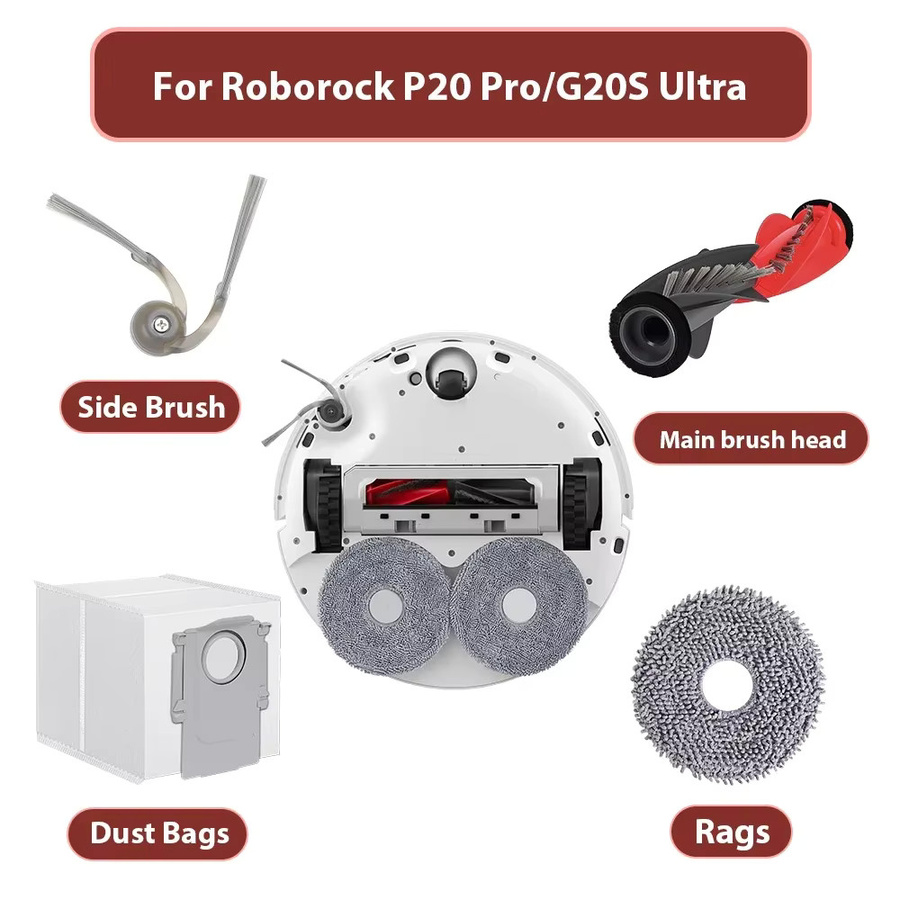 Roborock Hauptseitenbürste und Filter Moppbeutel Set für Curv, CurvC, Curv S5X, 5A1, 5XC, Edge, EdgeC, Edge S5A, 5V1 und Qrevo 5AE - Bild 2