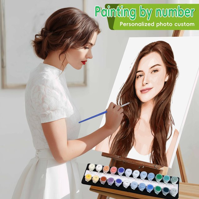 PBYN Malen nach Zahlen Porträt Familie Kinder Leinwand 36color - Bild 1