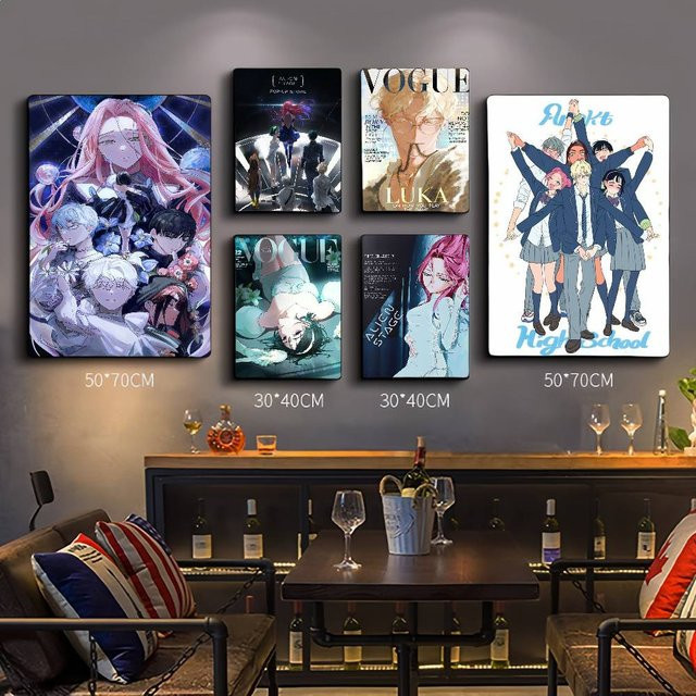 Anime ALIEN STAGE Film-Klebeplakate aus Retro Kraftpapier, Mehrfarbige DIY Wandaufkleber für dein Zimmer, Café oder Bar, Rechteckig, B/H: 15,0 x 15,0 cm - Bild 1