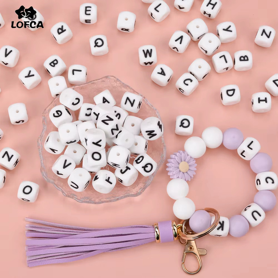 LOFCA Silikon-Buchstaben-Perlen, 12 mm, Unisex - Bild 2