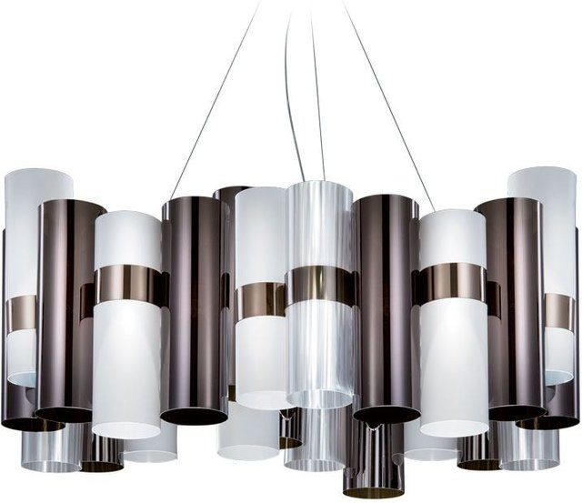 Slamp La Lollo L LED-Pendelleuchte in Zinn und Weiß mit integriertem LED-Leuchtmittel (2700K) - Bild 1
