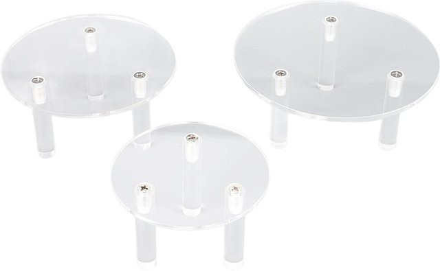 OutsideWorld Set aus 3 runden Acryl-Displayständern für Schmuck und Ringe, Farbe: Weiß/Transparent - Bild 1